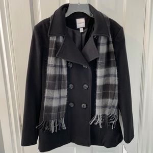 Croft & Barrow Pea Coat, black, size large